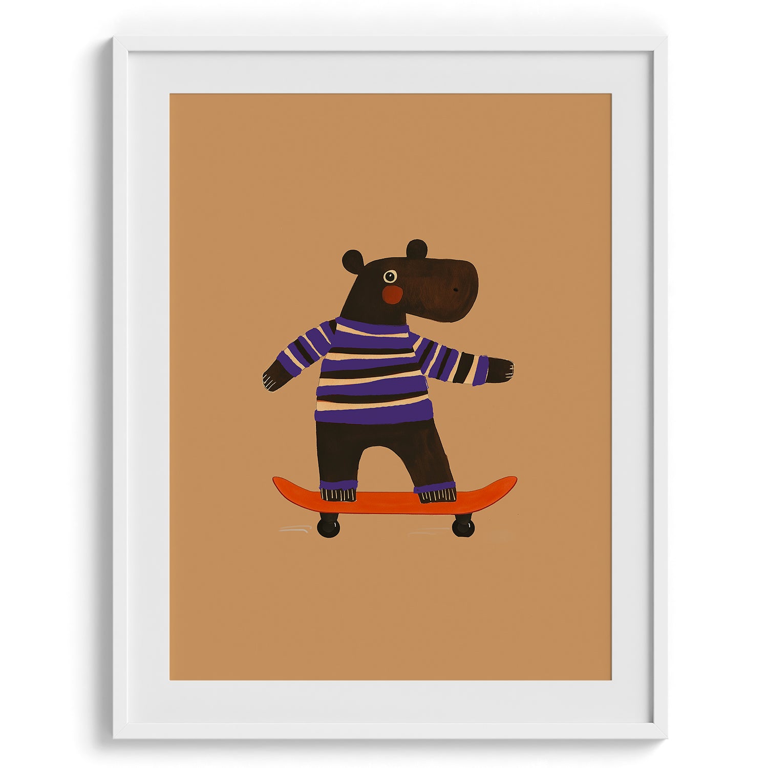 Hippo on Skateboard Poster