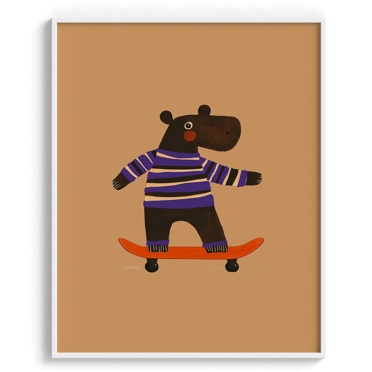 Hippo on Skateboard Poster