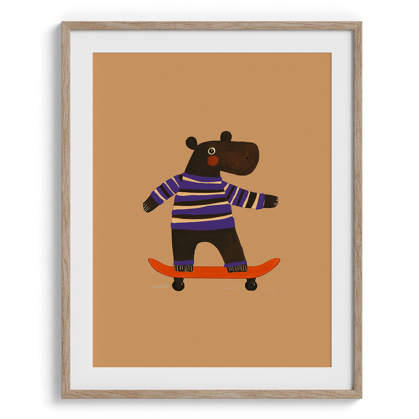 Hippo on Skateboard Poster