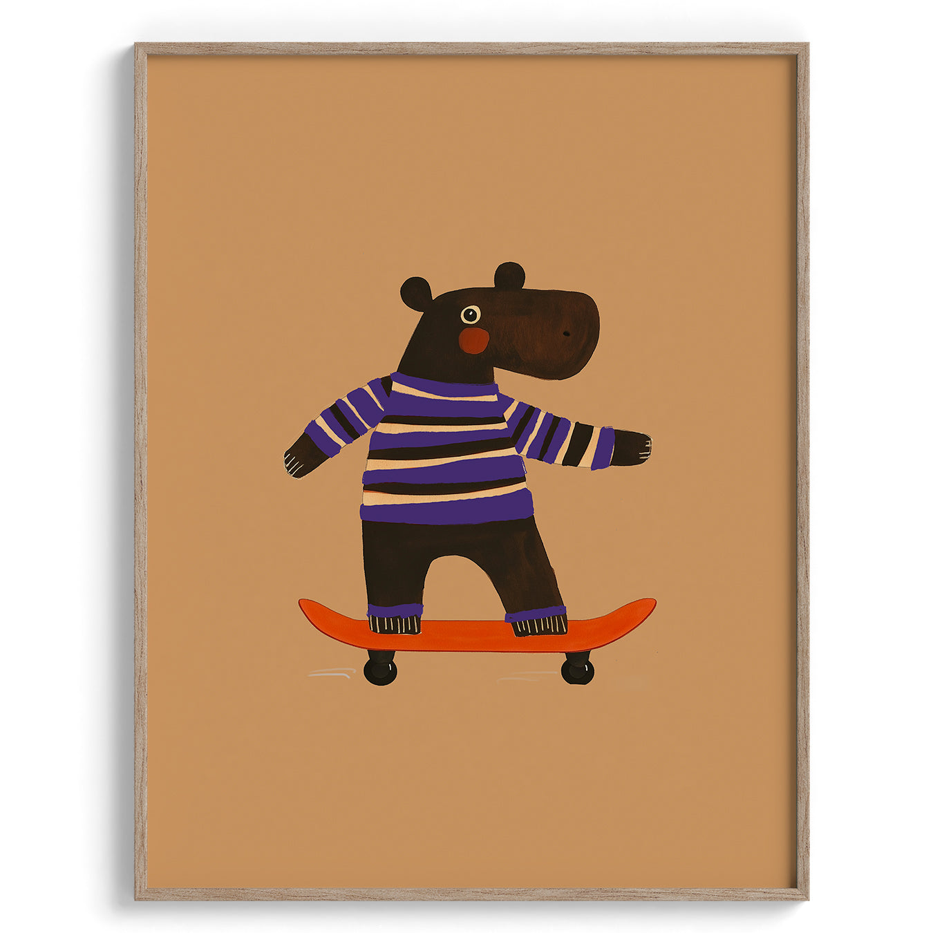 Hippo on Skateboard Poster