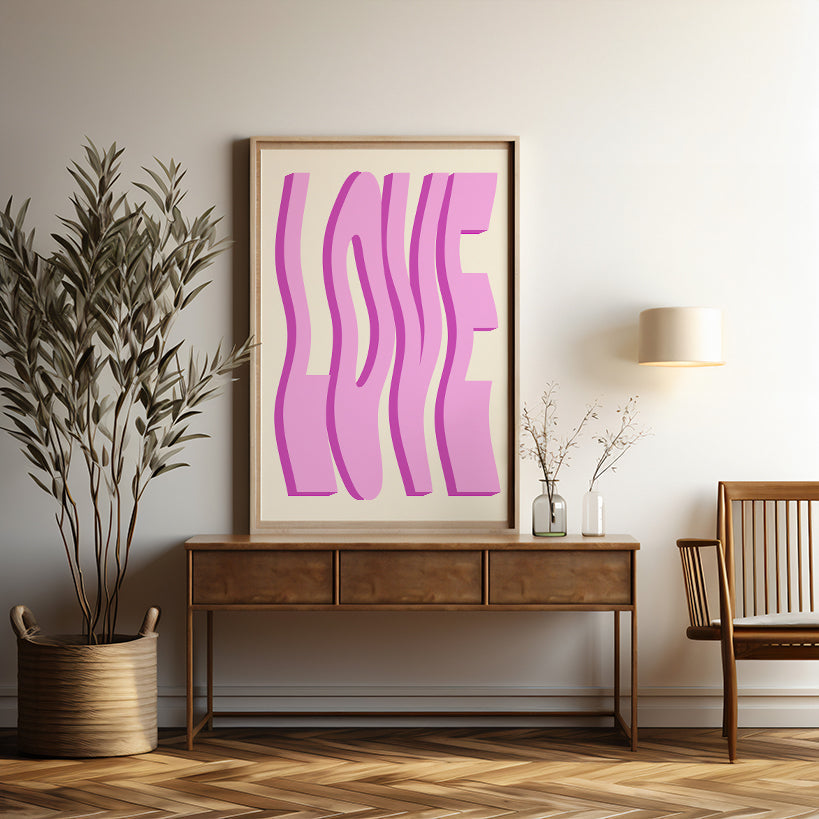 Love Love Love Typography Poster