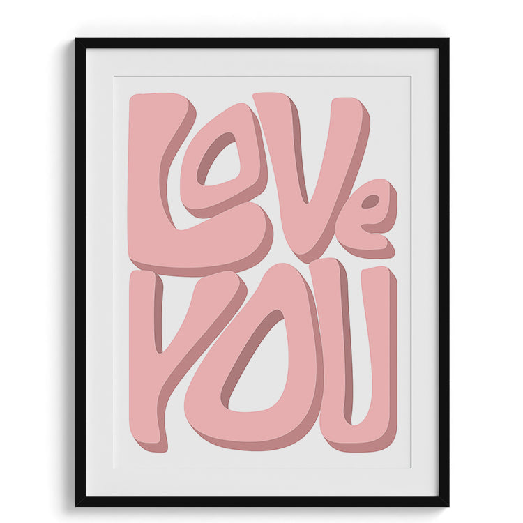 Love You Bold Pink Typography