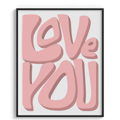 Love You Bold Pink Typography