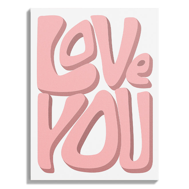 Love You Bold Pink Typography