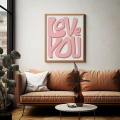 Love You Bold Pink Typography