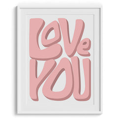 Love You Bold Pink Typography