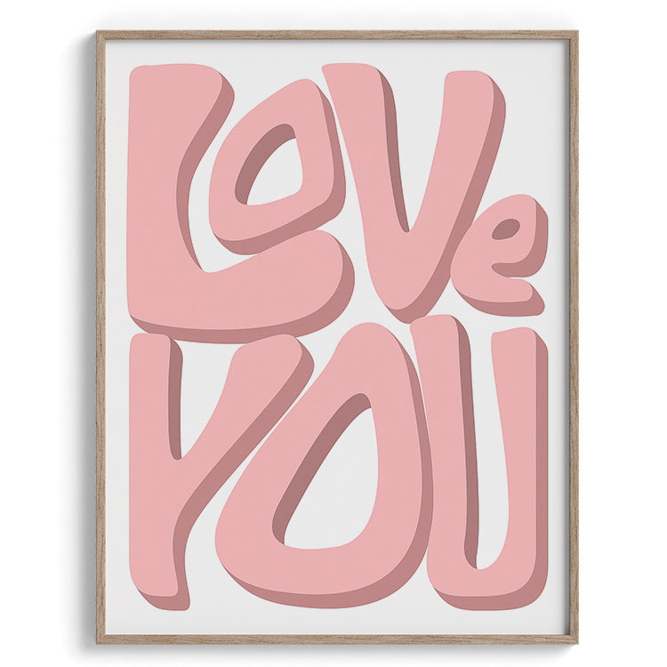 Love You Bold Pink Typography