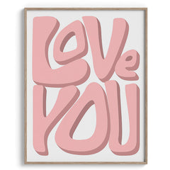 Love You Bold Pink Typography