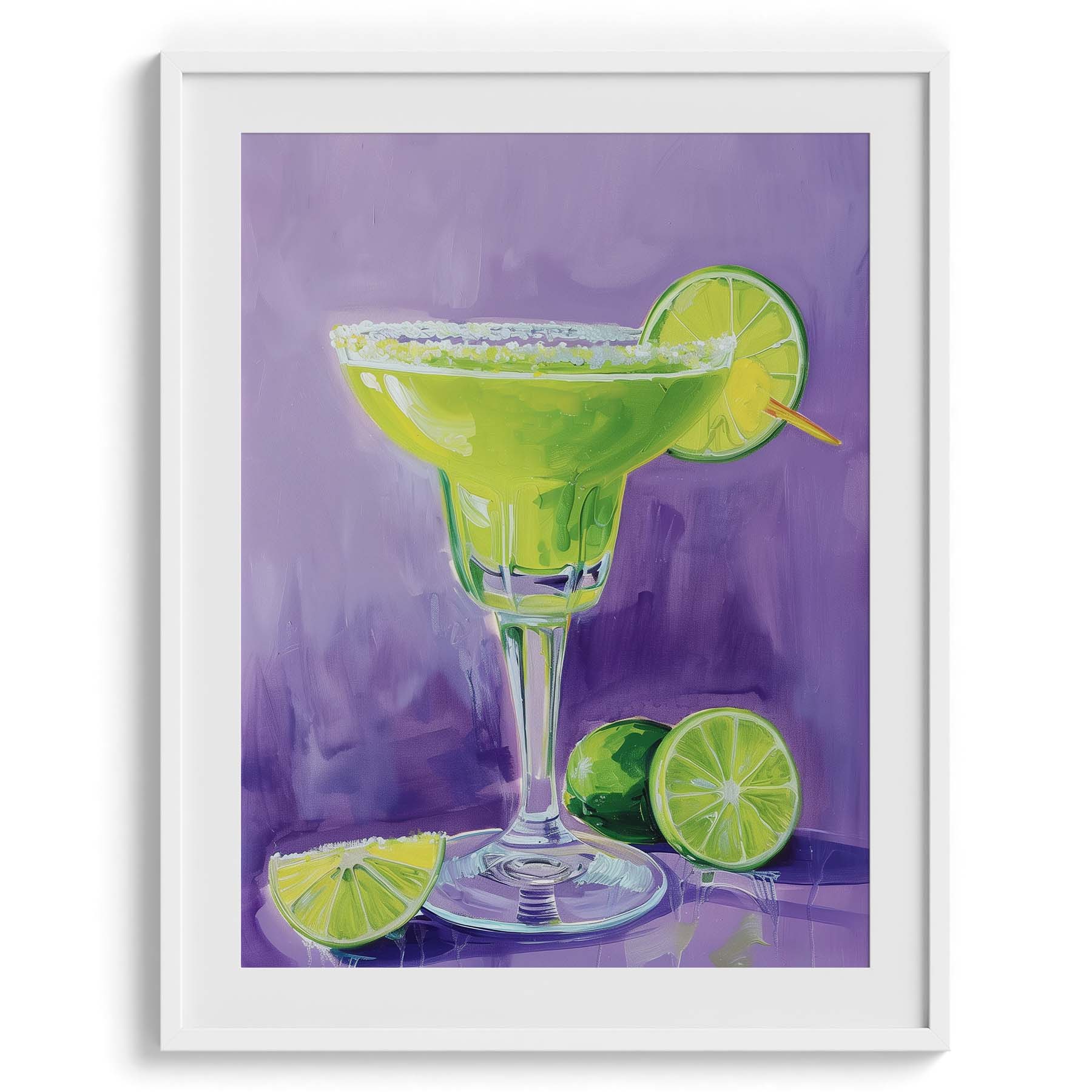 Margarita Lime Glow Wall Painting For Café