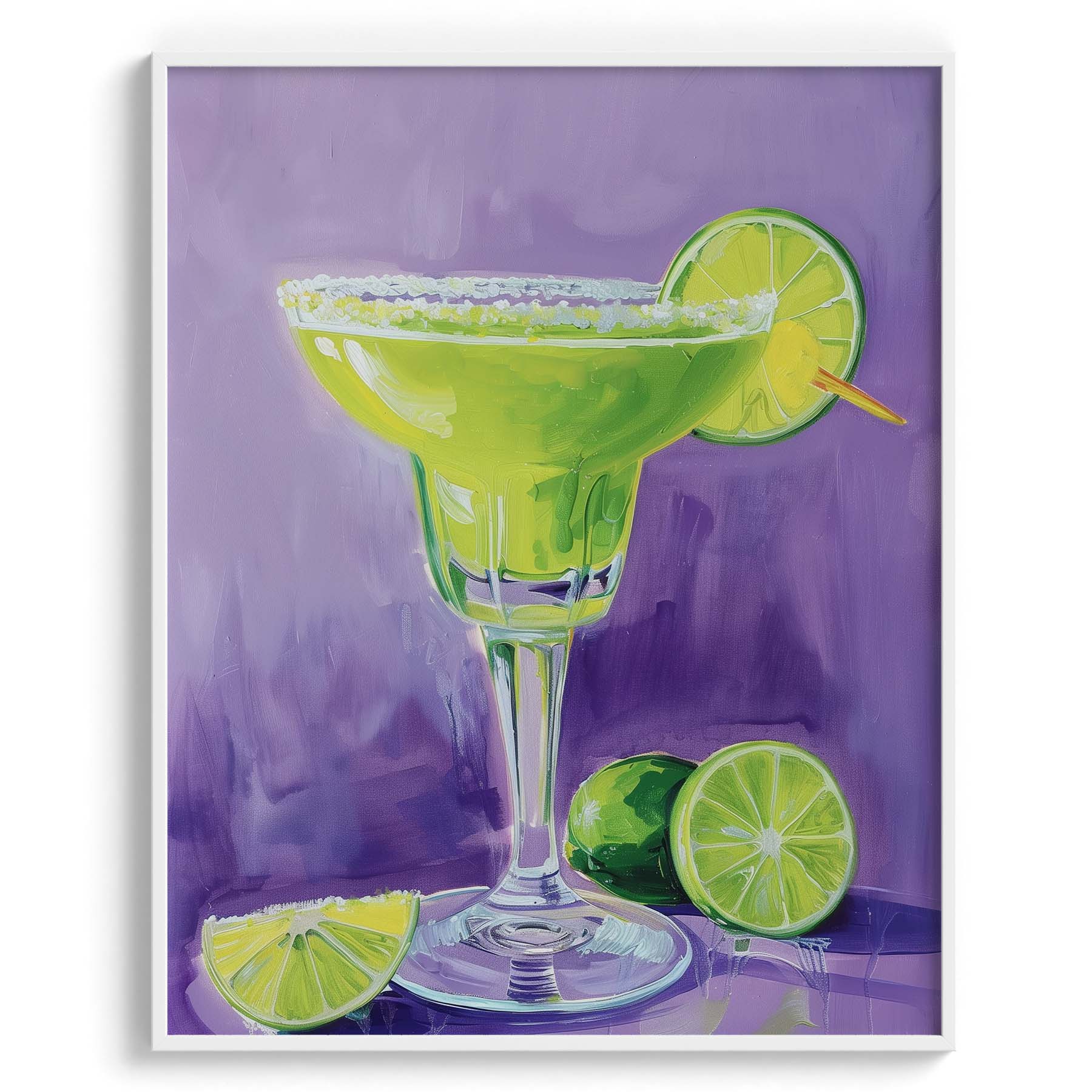 Margarita Lime Glow Wall Painting For Café