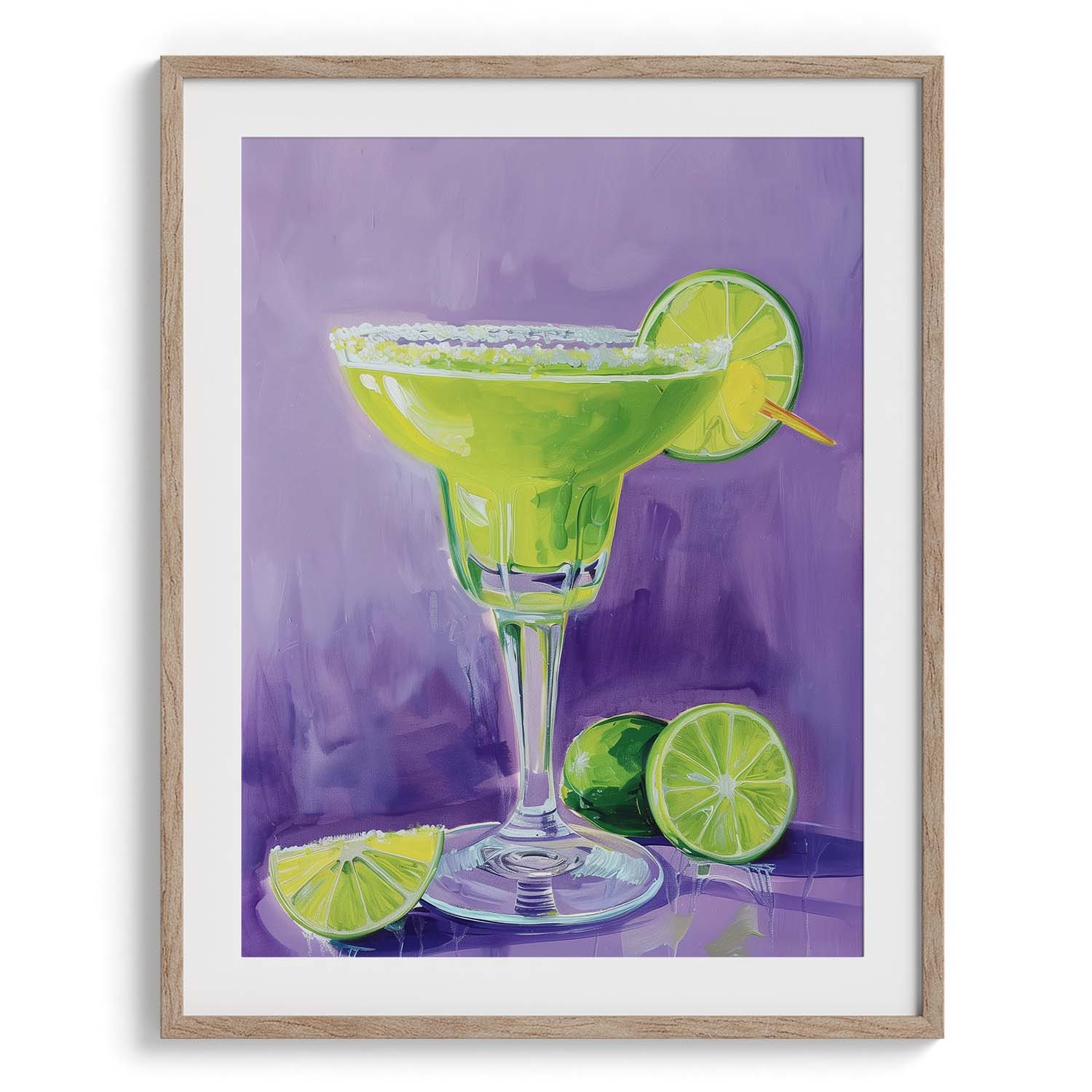 Margarita Lime Glow Wall Painting For Café