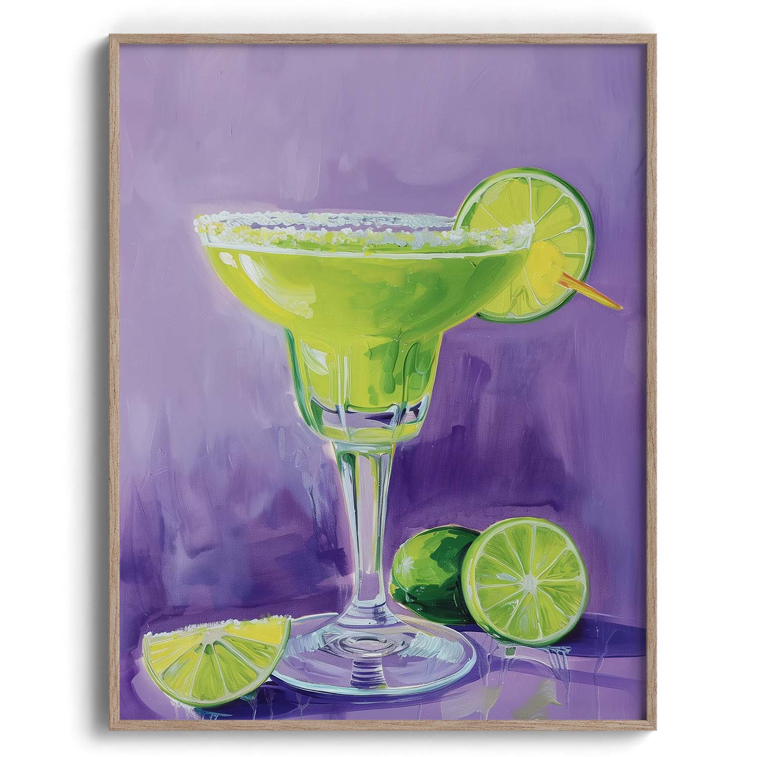 Margarita Lime Glow Wall Painting For Café