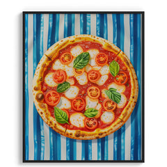 Margherita Pizza with Tomatoes and Basil Modern Wall Art