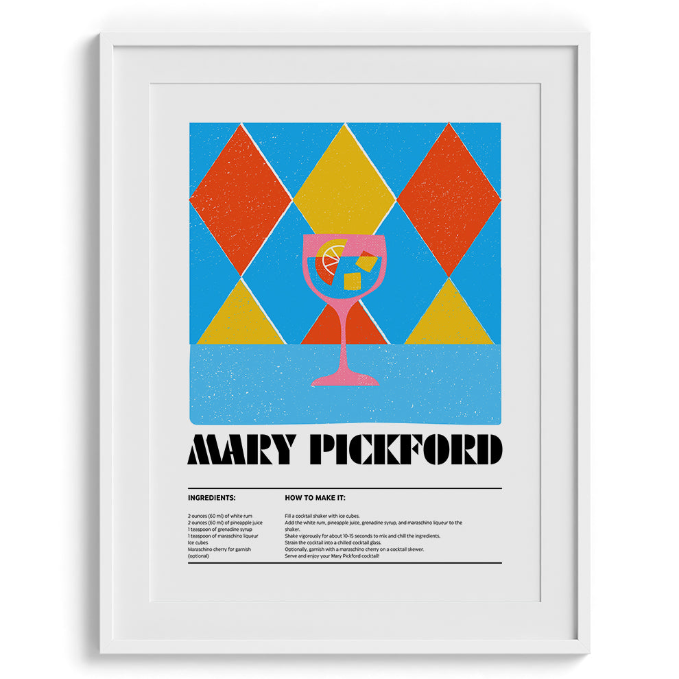 Mary Pickford Classic Cocktail Wall Painting For Kitchen