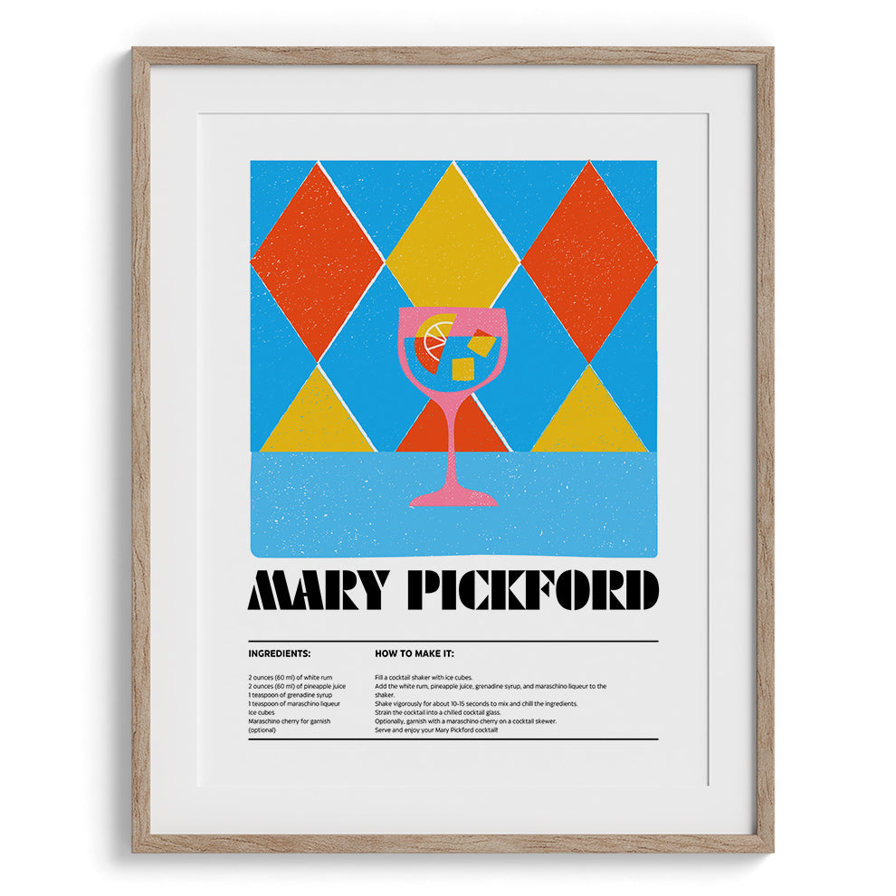 Mary Pickford Classic Cocktail Wall Painting For Kitchen