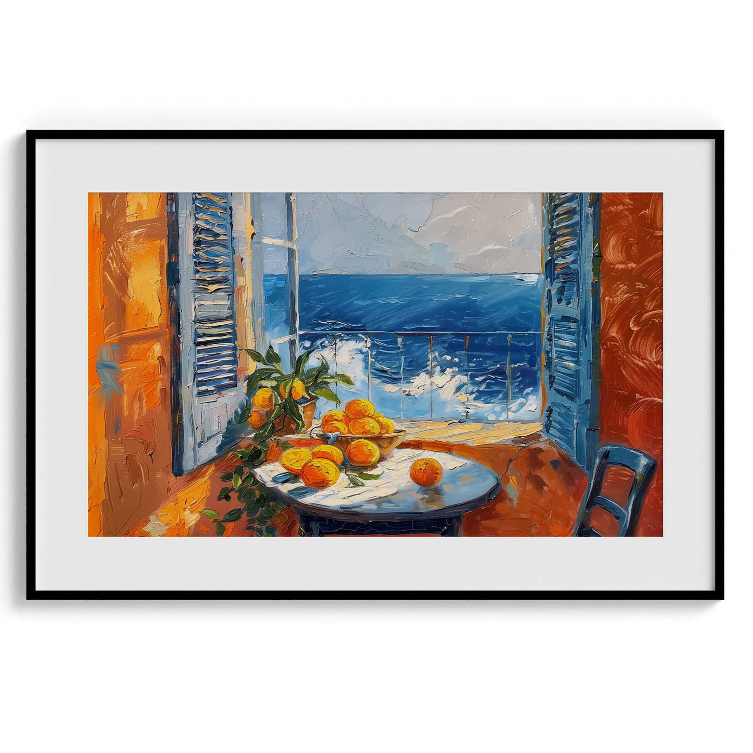 Mediterranean Window Citrus Table Modern Wall Art