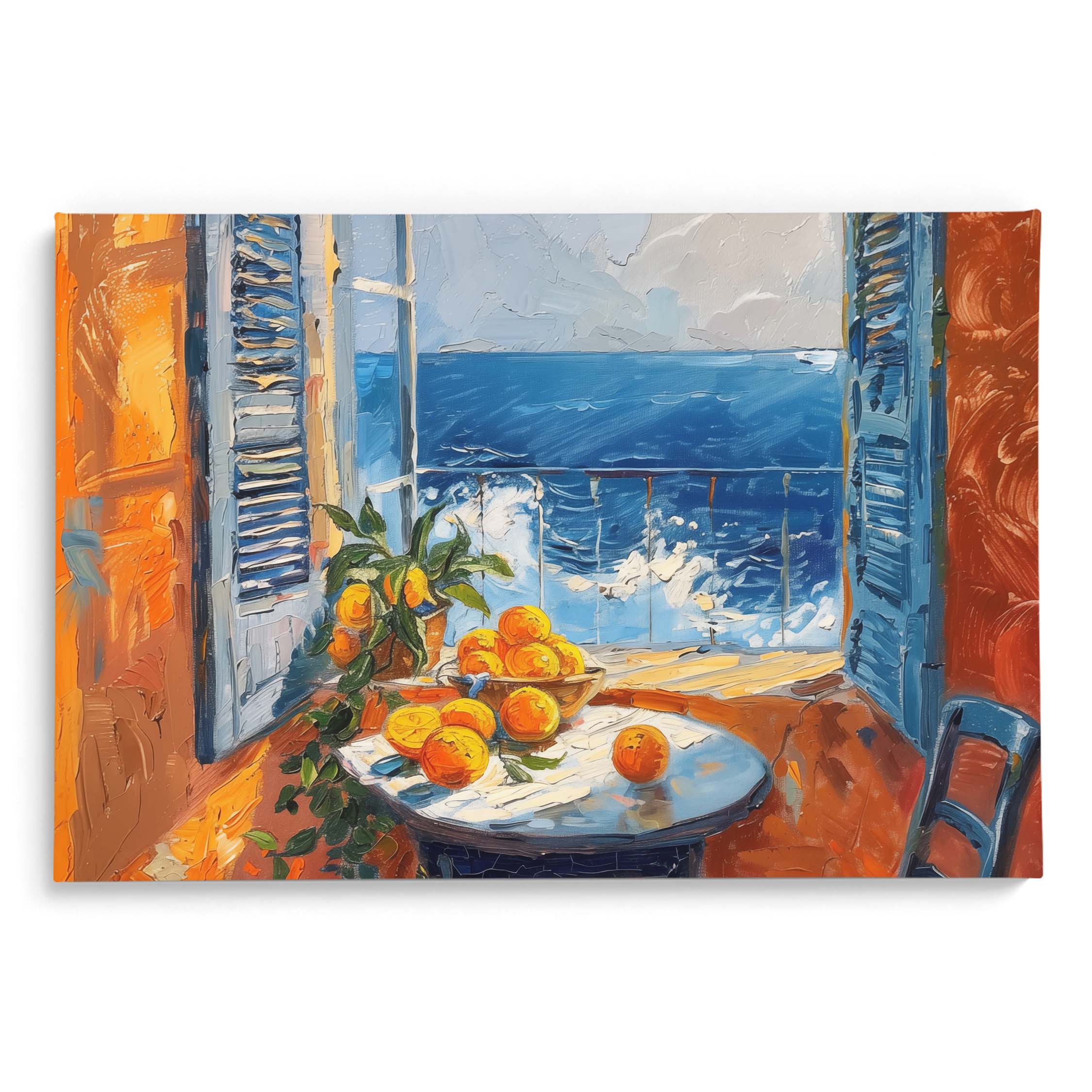 Mediterranean Window Citrus Table Modern Wall Art