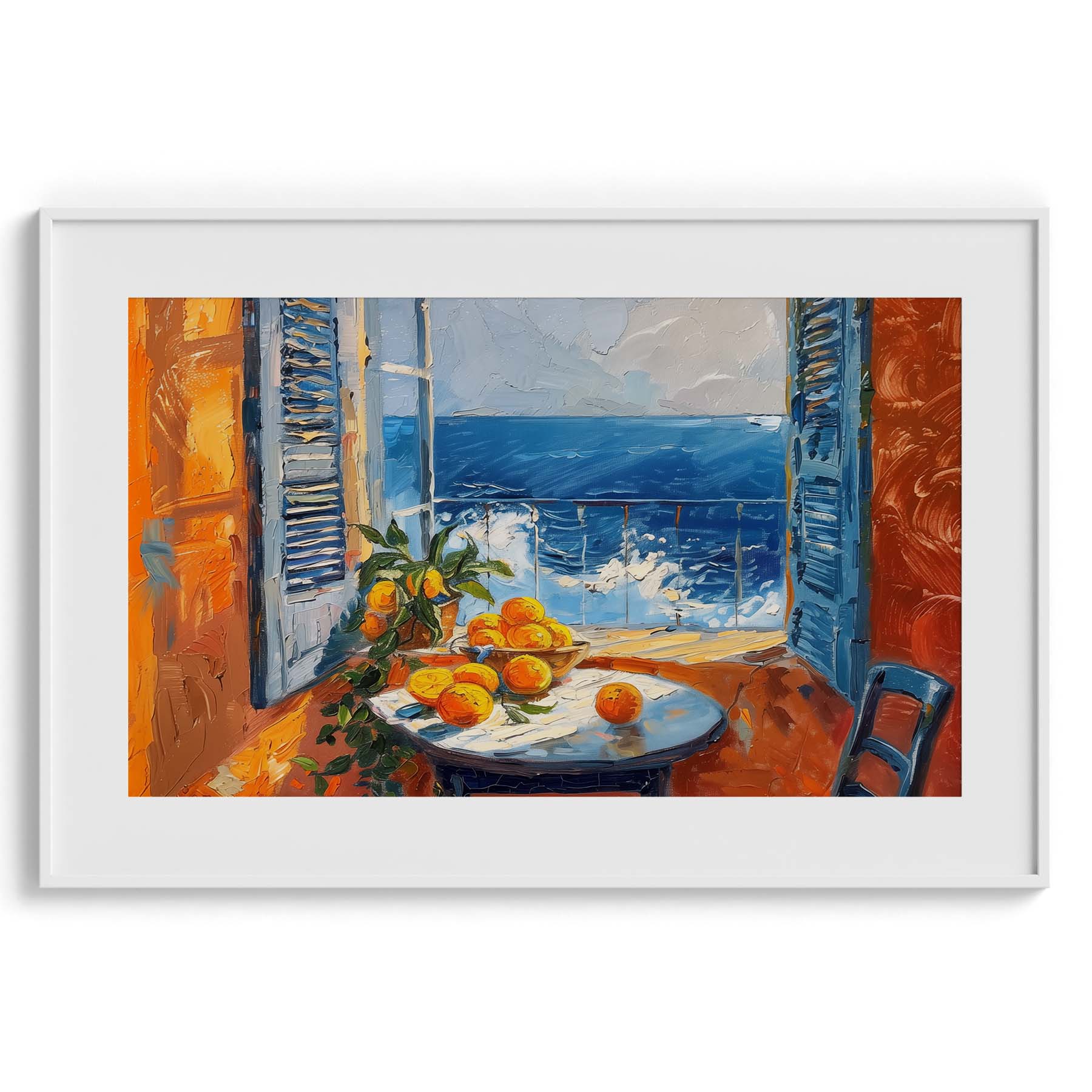 Mediterranean Window Citrus Table Modern Wall Art