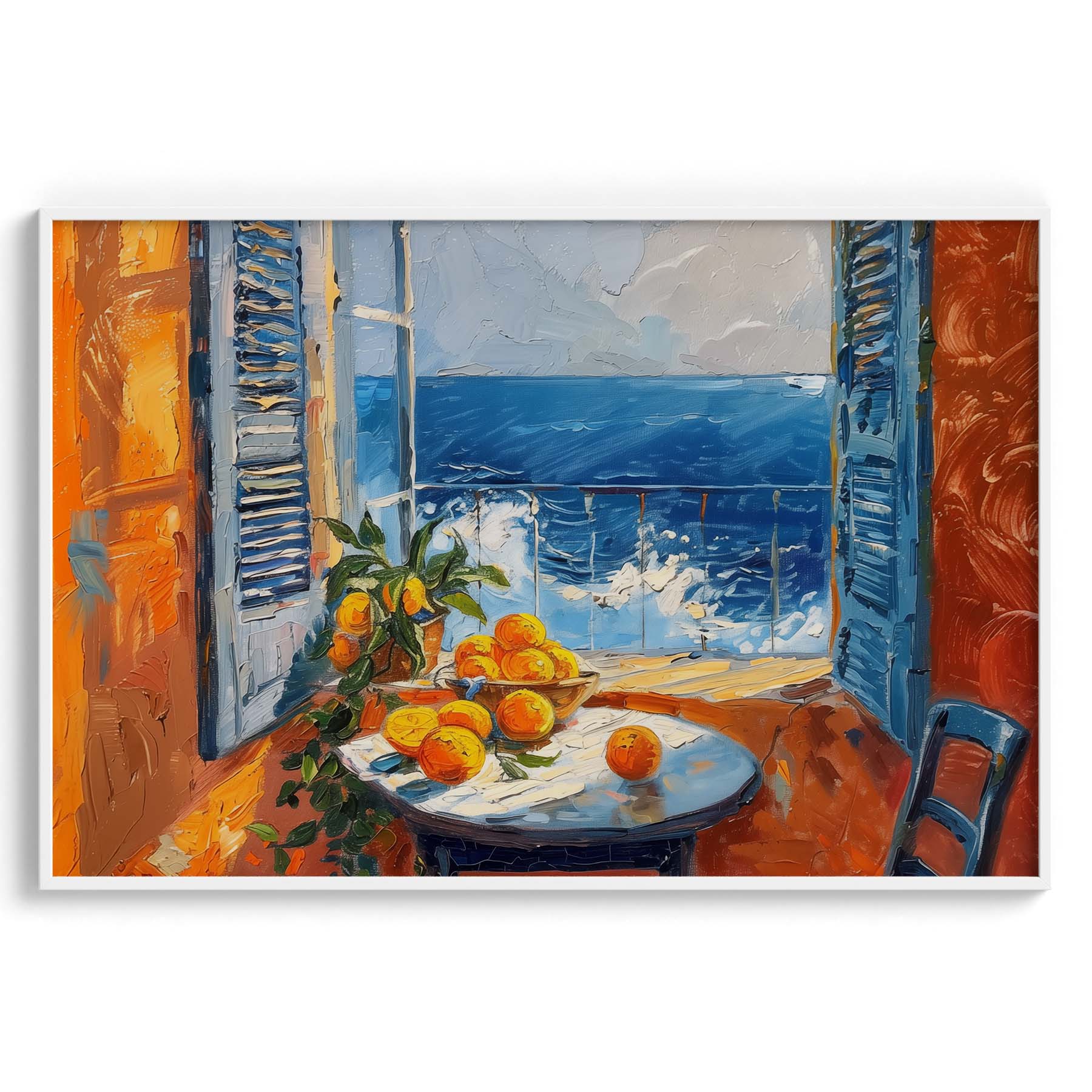 Mediterranean Window Citrus Table Modern Wall Art