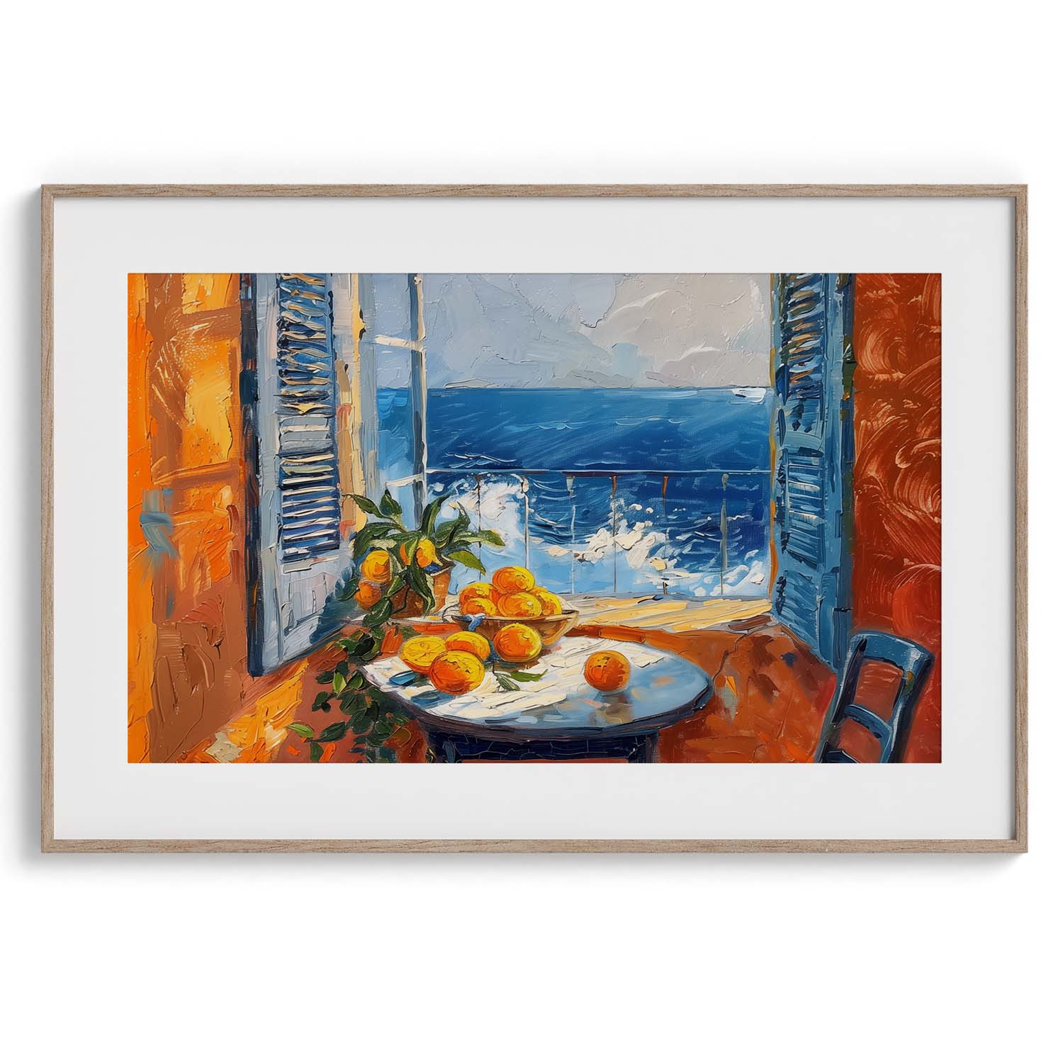 Mediterranean Window Citrus Table Modern Wall Art
