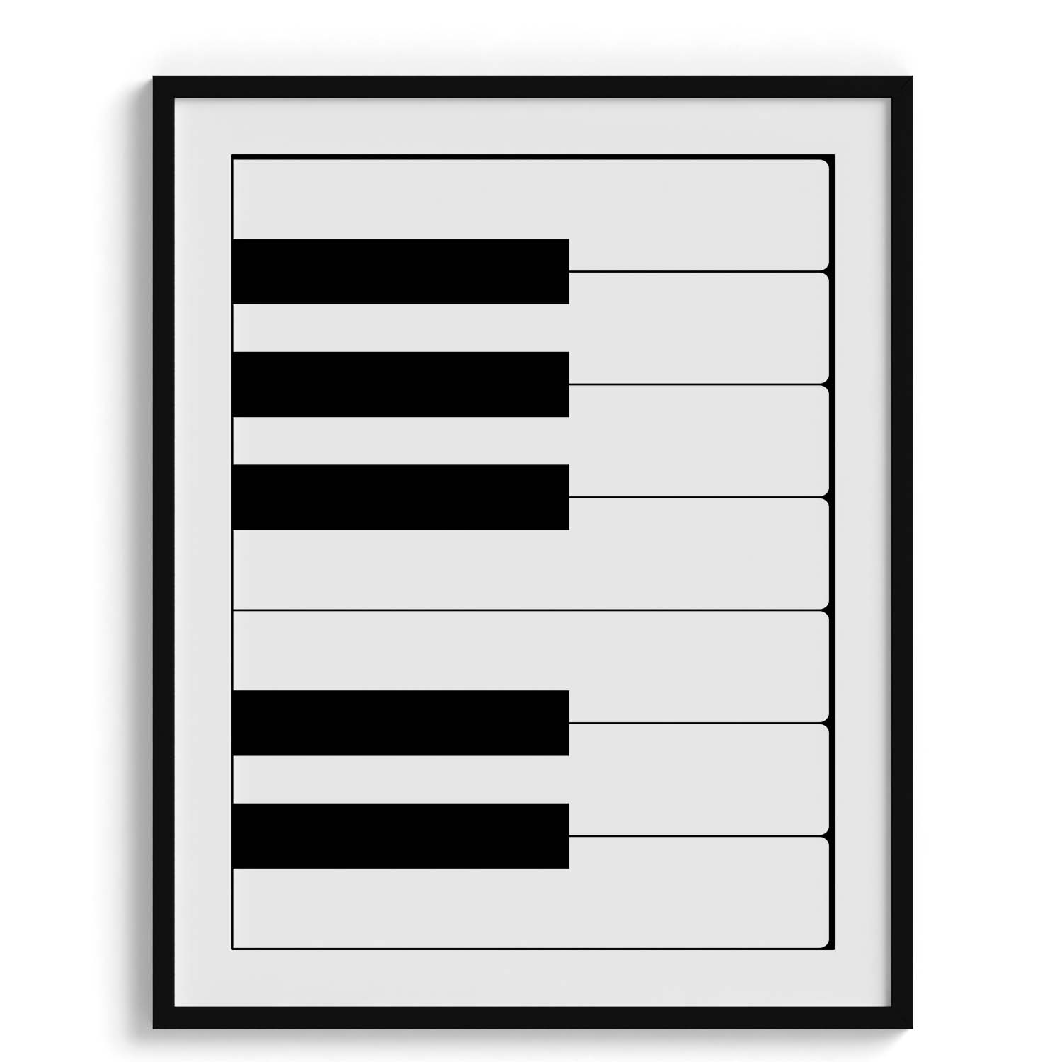 Minimal Black & White Piano Keys