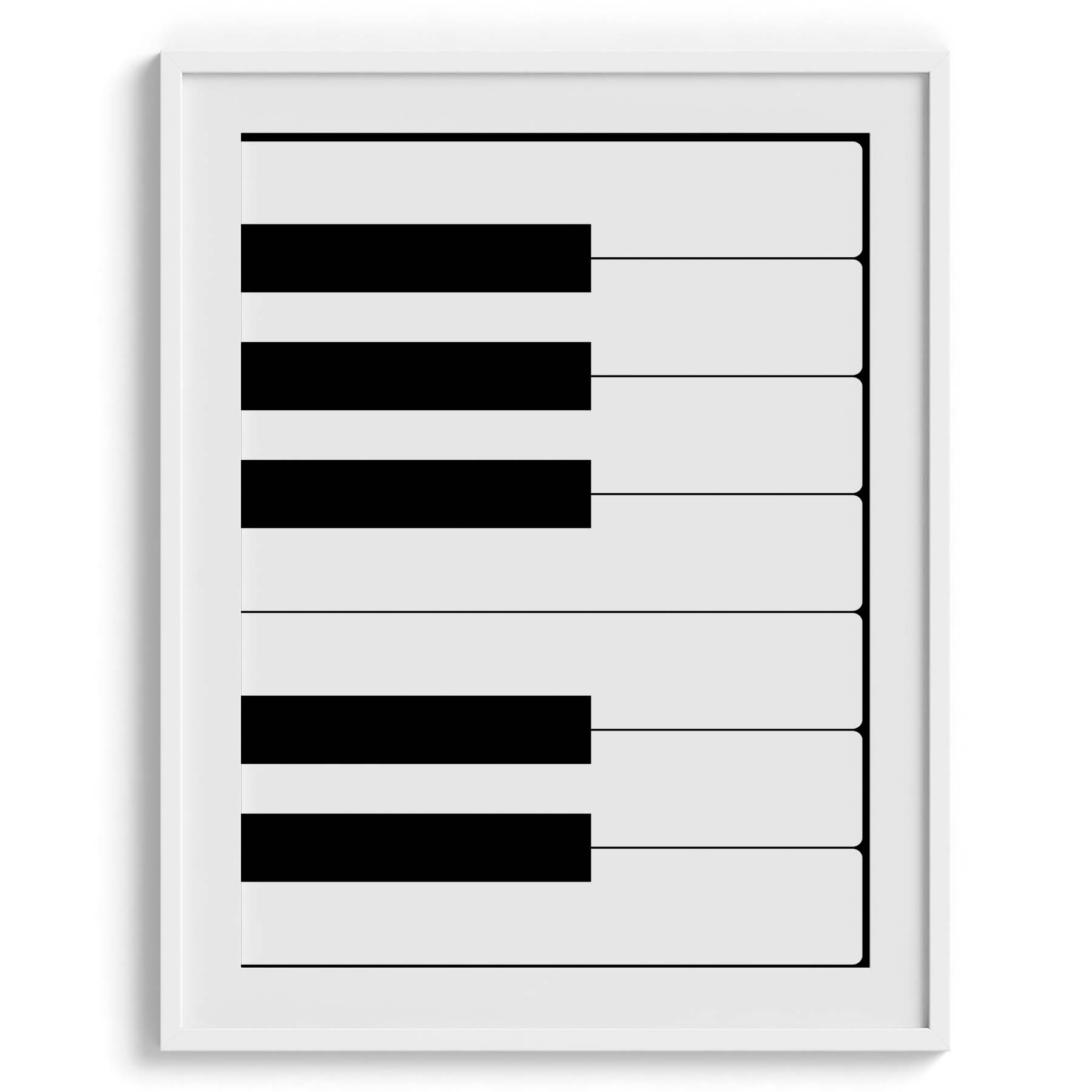 Minimal Black & White Piano Keys