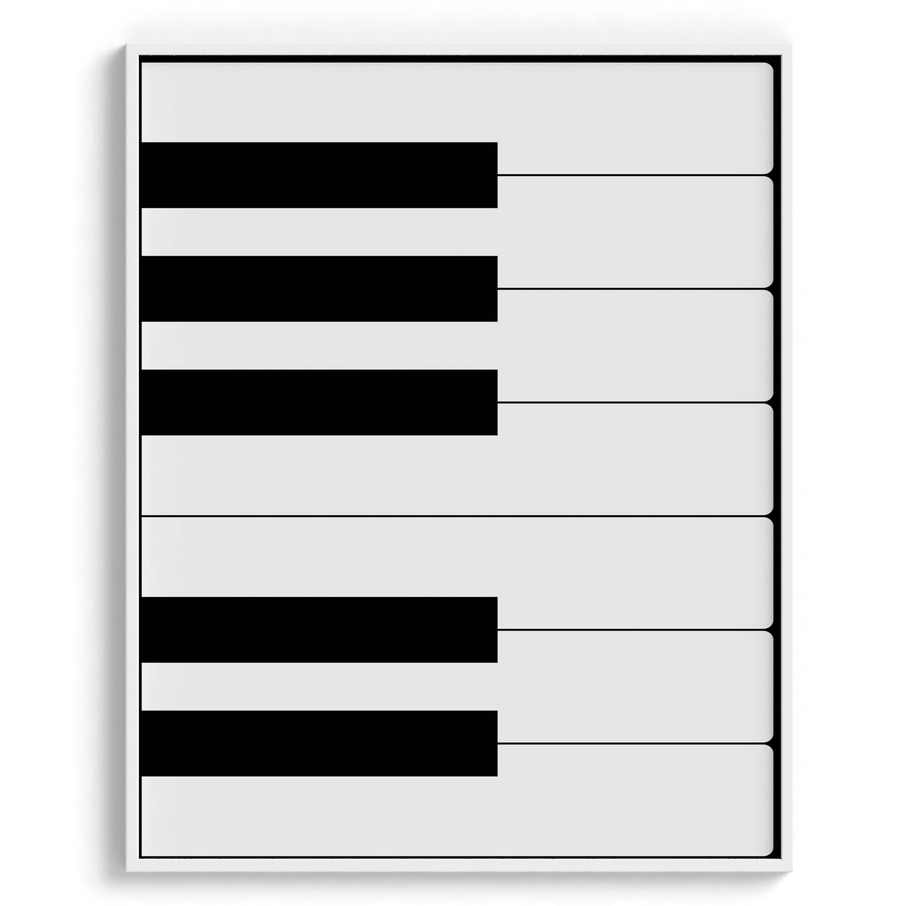 Minimal Black & White Piano Keys