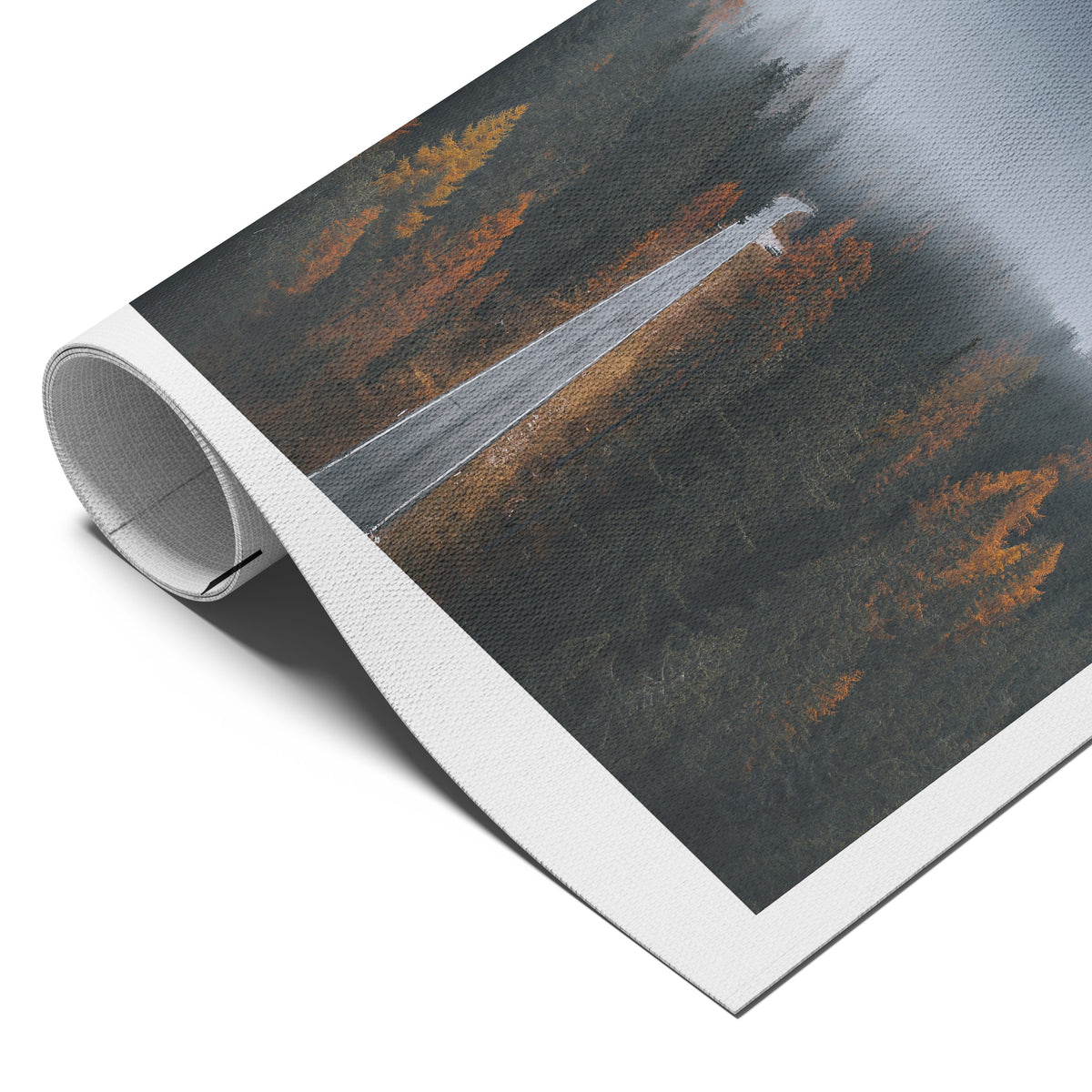 Misty Forest Autumn Road