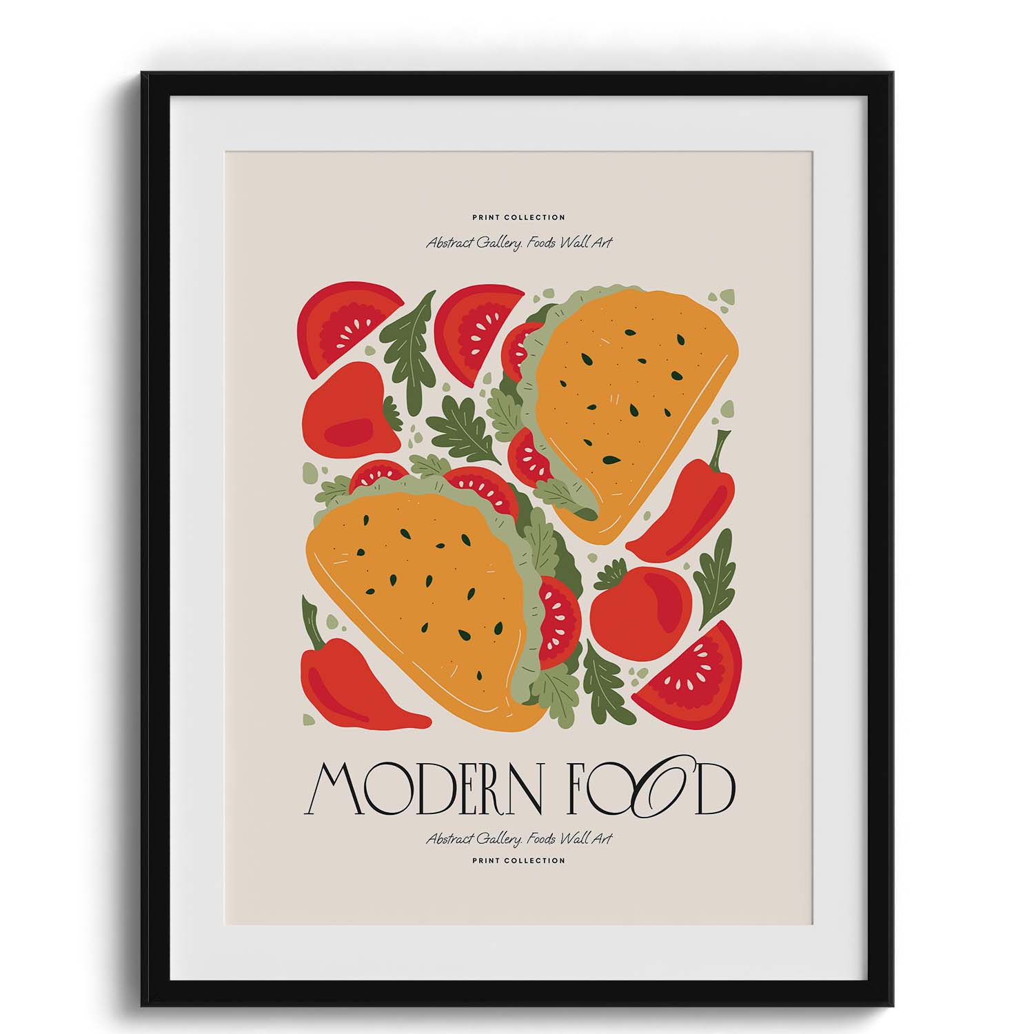 Modern Food Fiesta Illustration Wall Art