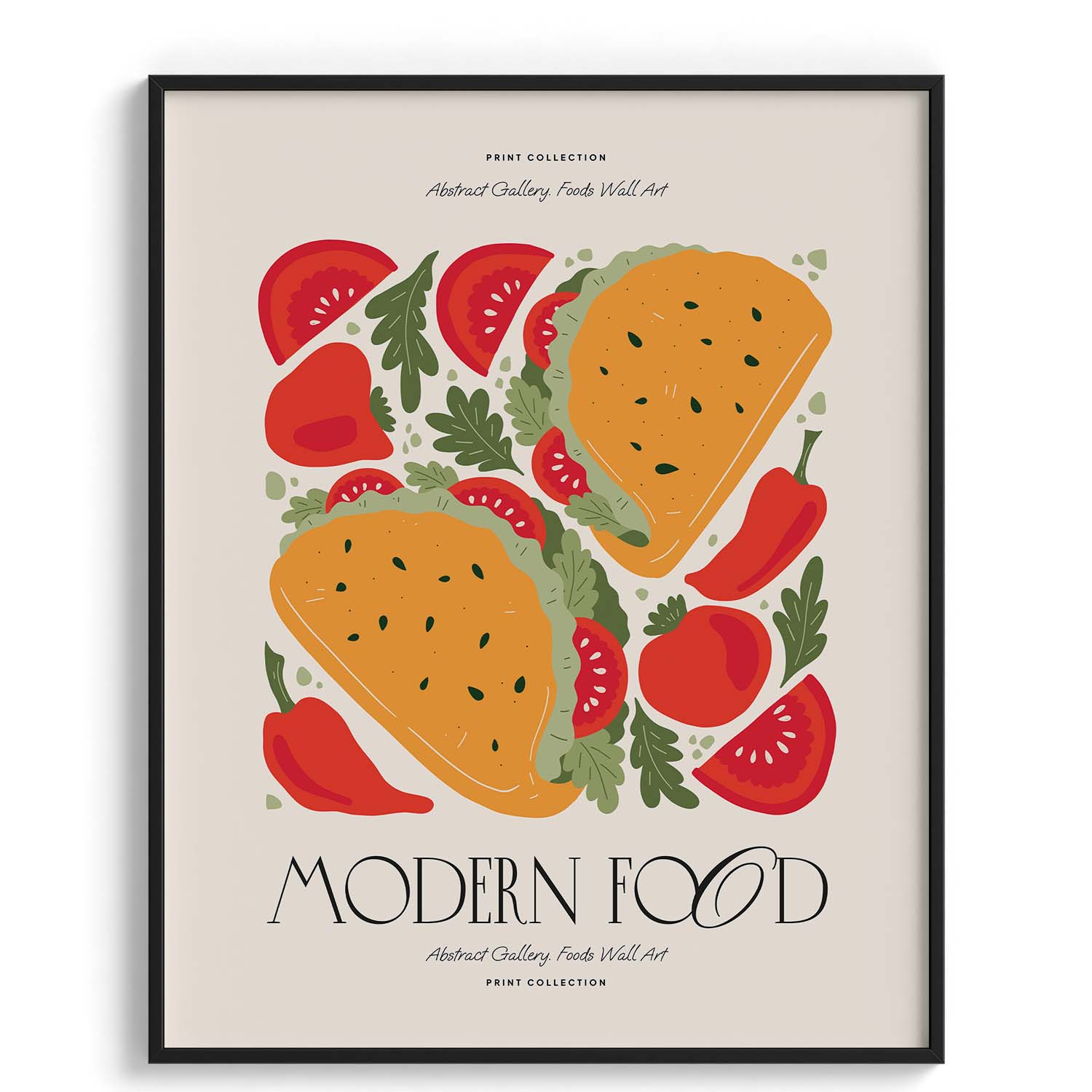 Modern Food Fiesta Illustration Wall Art