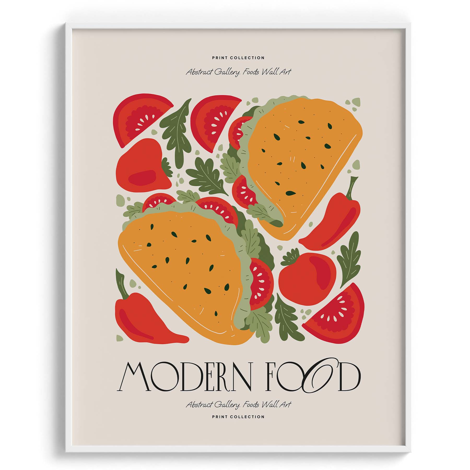 Modern Food Fiesta Illustration Wall Art