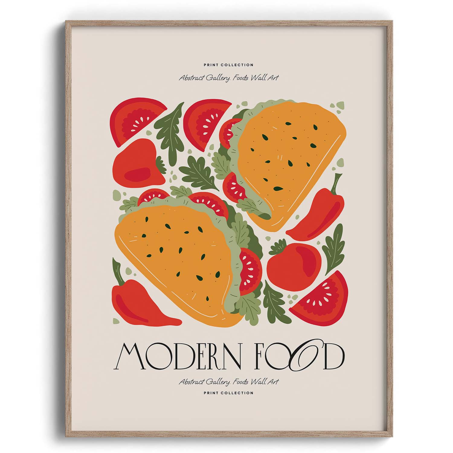 Modern Food Fiesta Illustration Wall Art