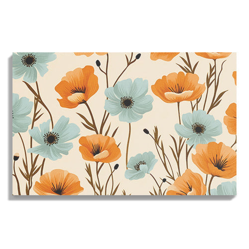 Orange & Blue Floral Pattern