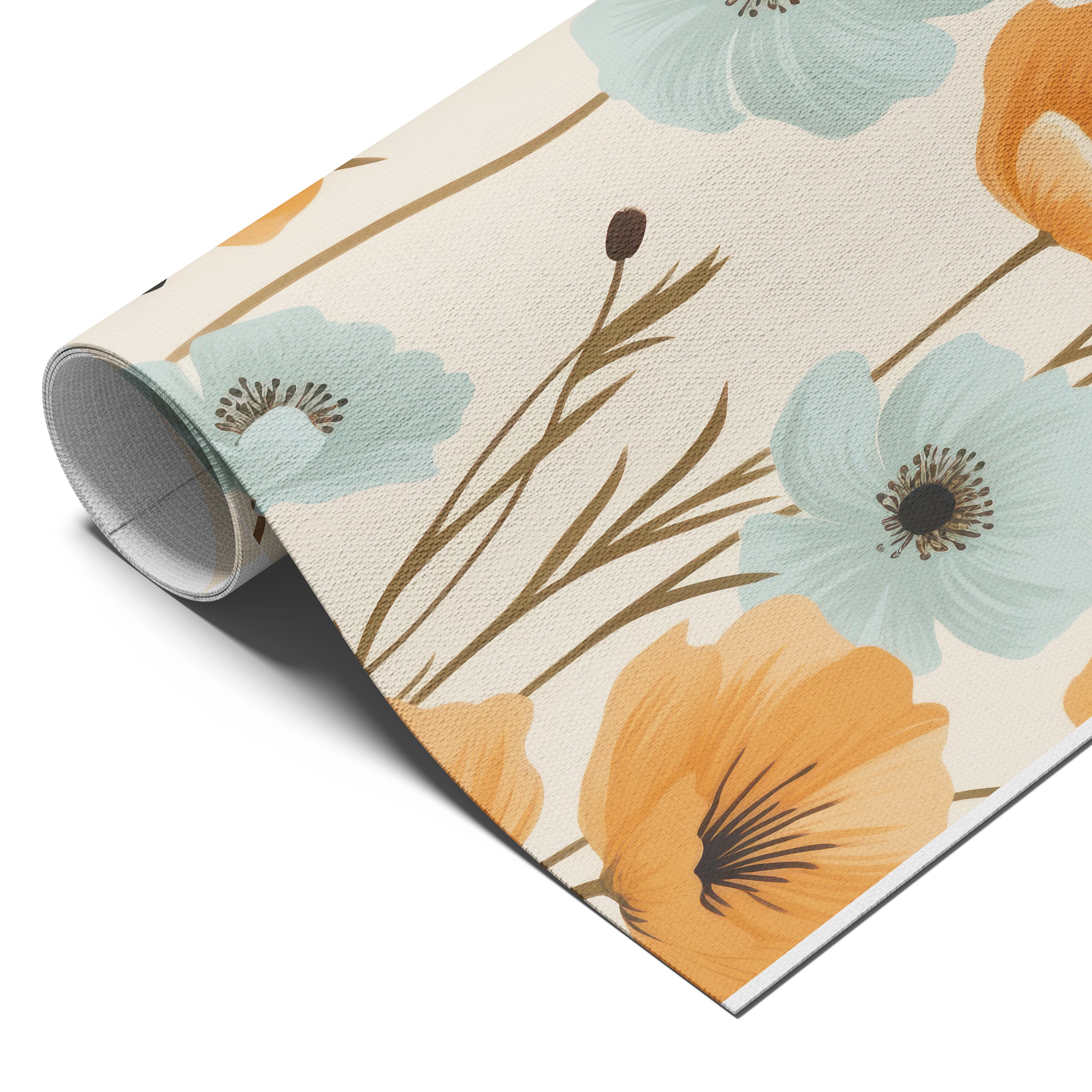 Orange & Blue Floral Pattern