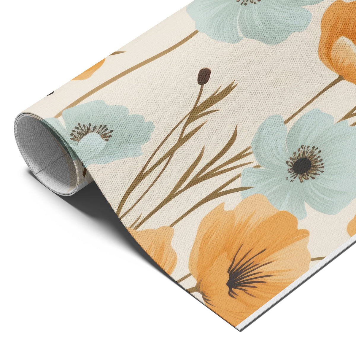 Orange & Blue Floral Pattern