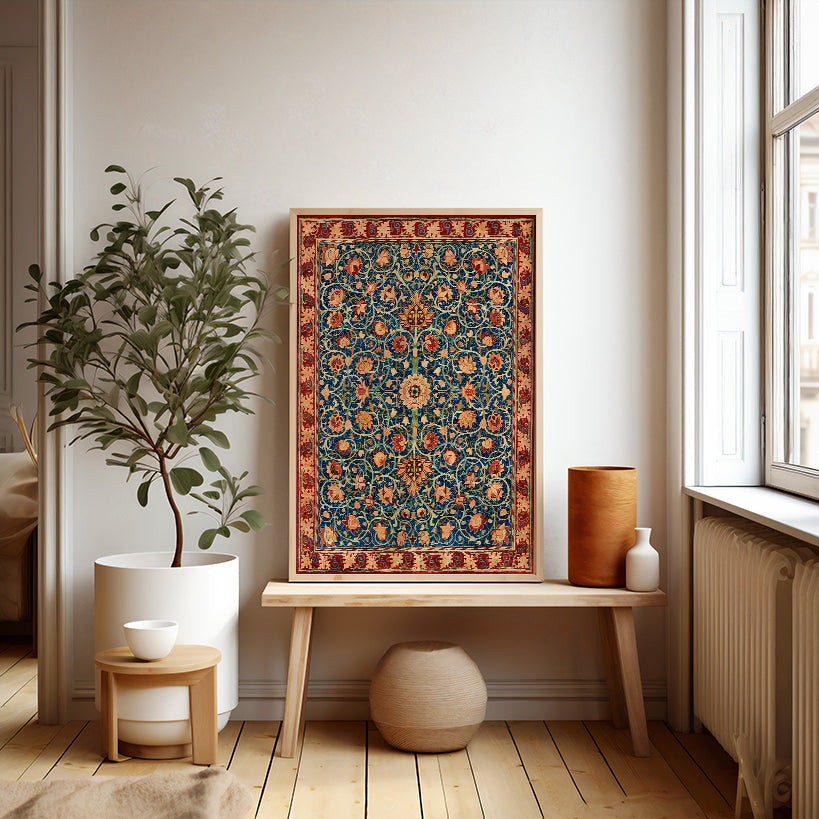 Ornamental Persian Floral Carpet Design