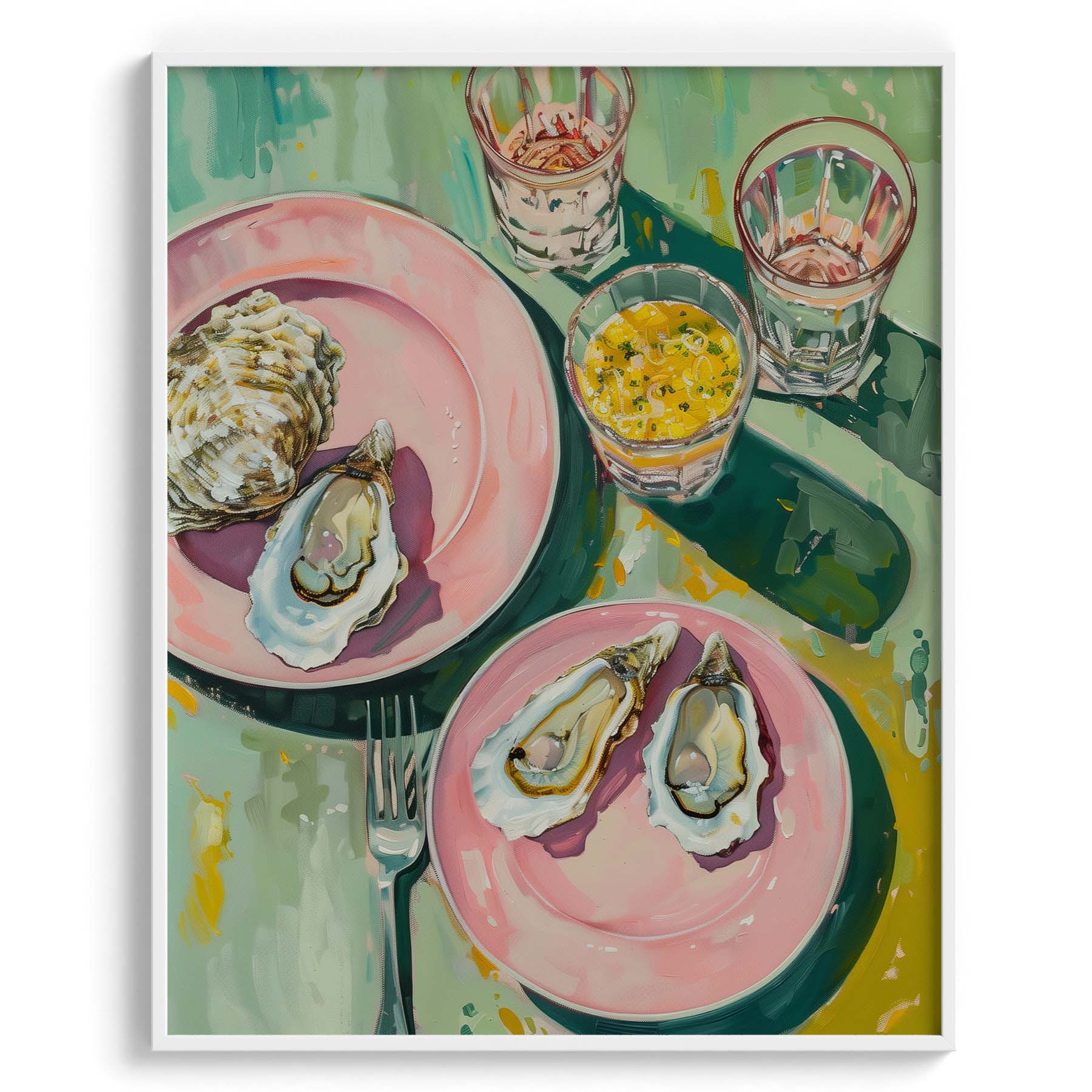 Oyster Duo Still Life Wall Art Painting