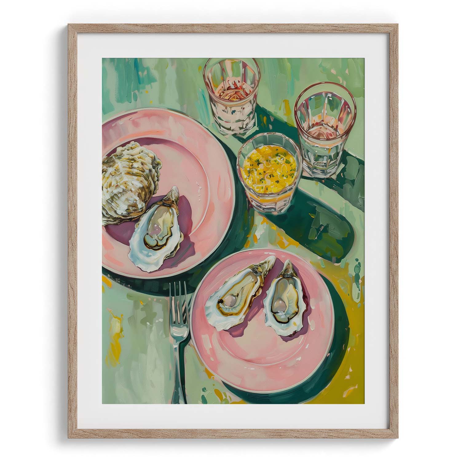 Oyster Duo Still Life Wall Art Painting