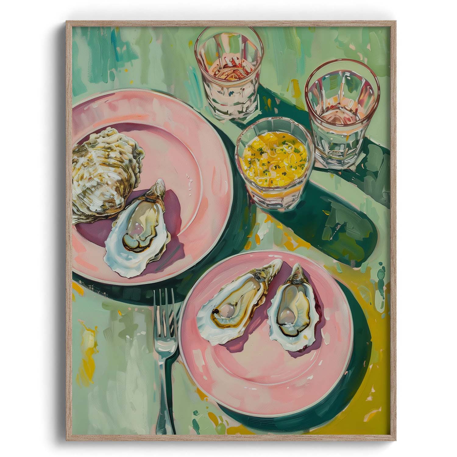 Oyster Duo Still Life Wall Art Painting