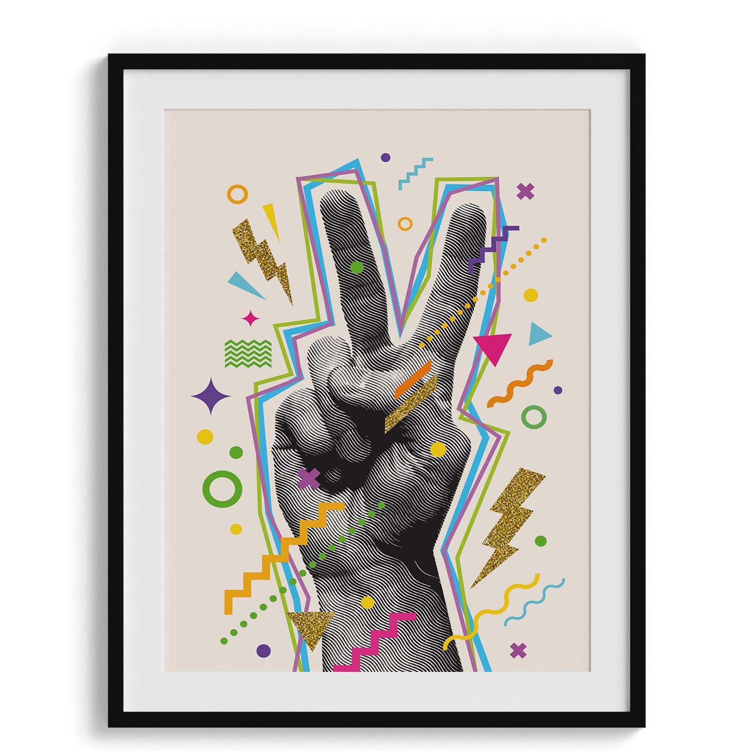 Peace Sign Pop Hand Gesture Art
