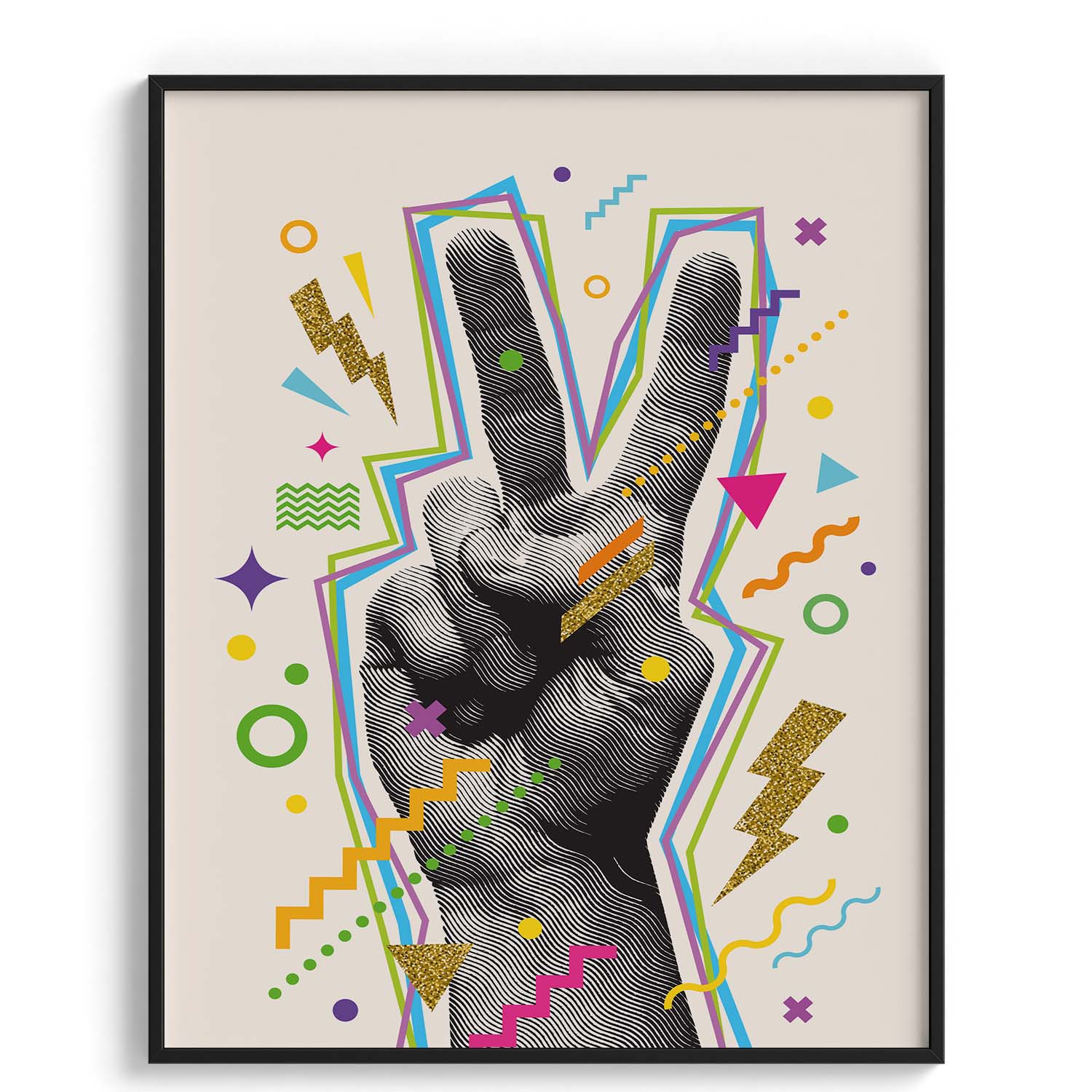 Peace Sign Pop Hand Gesture Art
