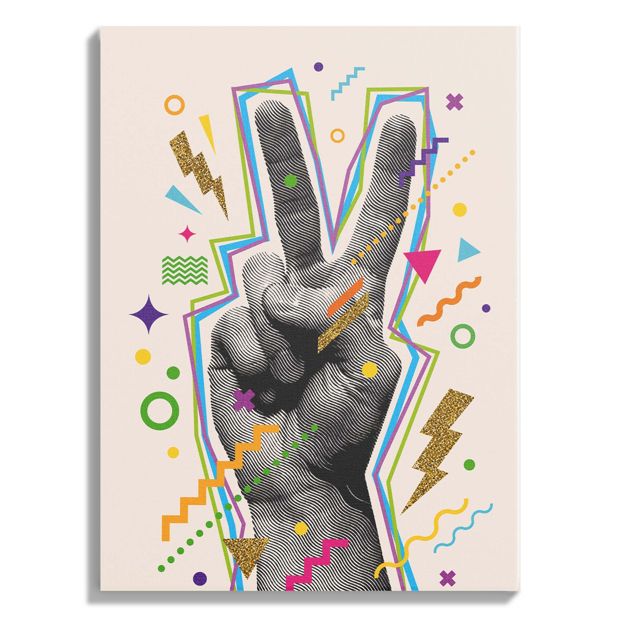 Peace Sign Pop Hand Gesture Art