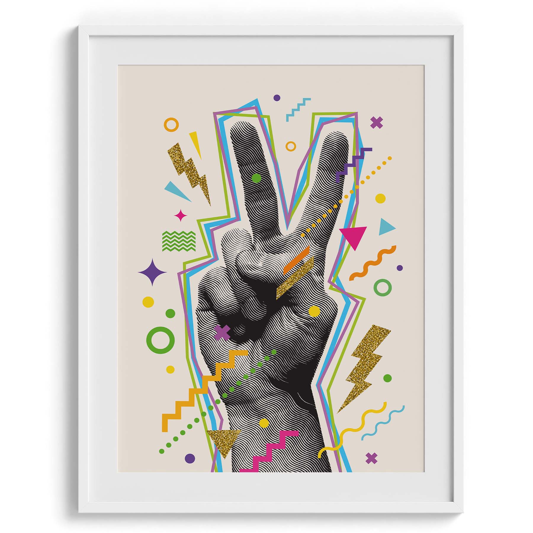 Peace Sign Pop Hand Gesture Art
