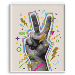 Peace Sign Pop Hand Gesture Art