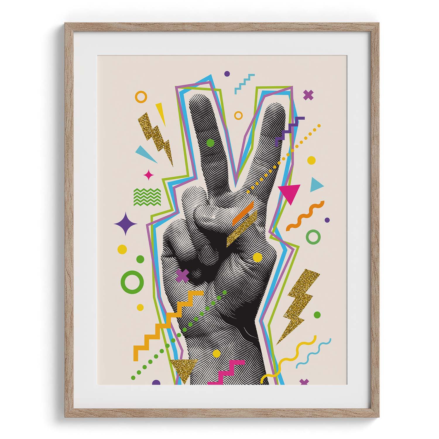 Peace Sign Pop Hand Gesture Art