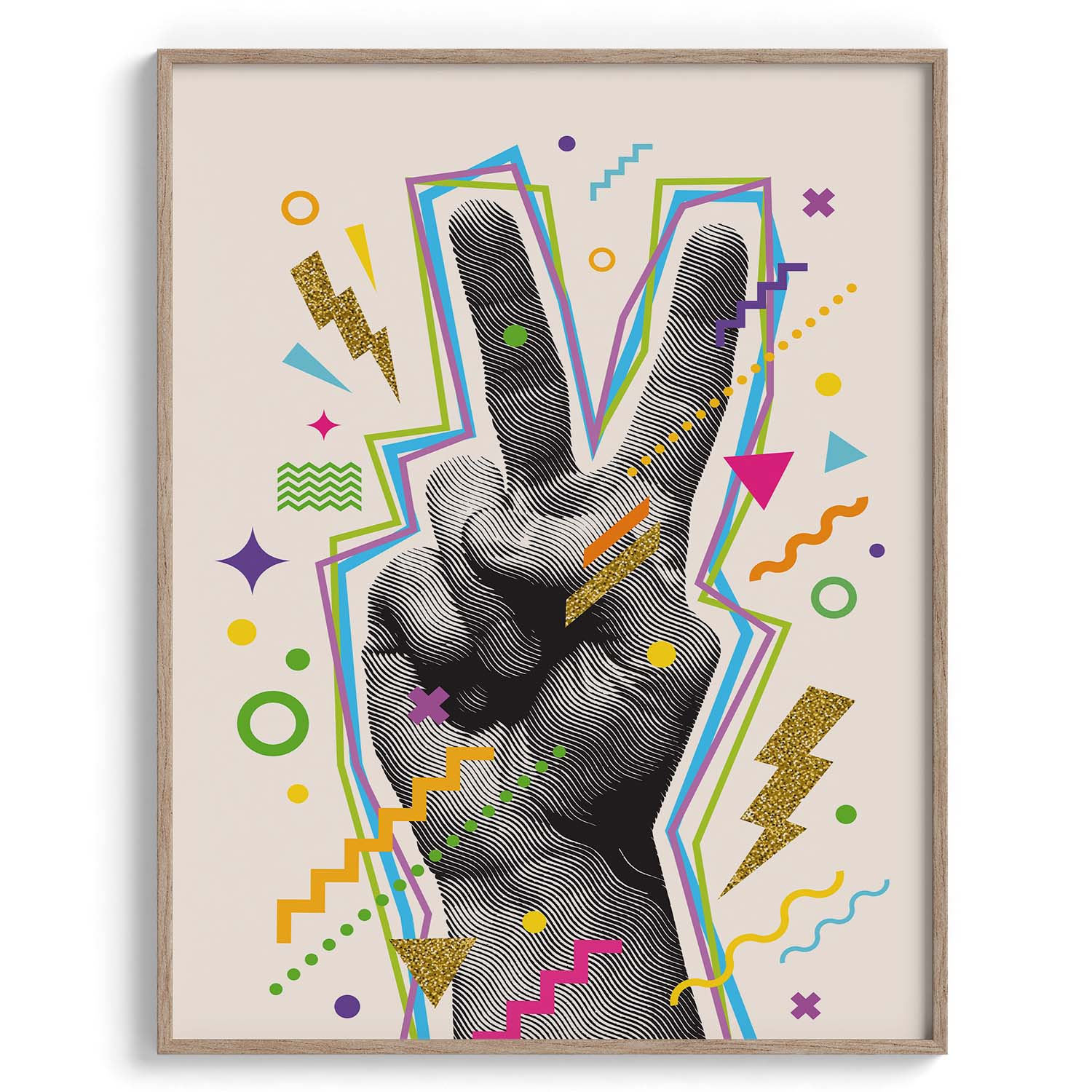Peace Sign Pop Hand Gesture Art