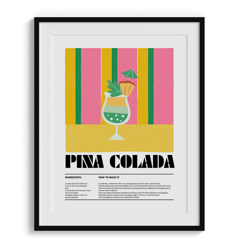 Pina Colada Beach Vibe Canvas Wall Paintings
