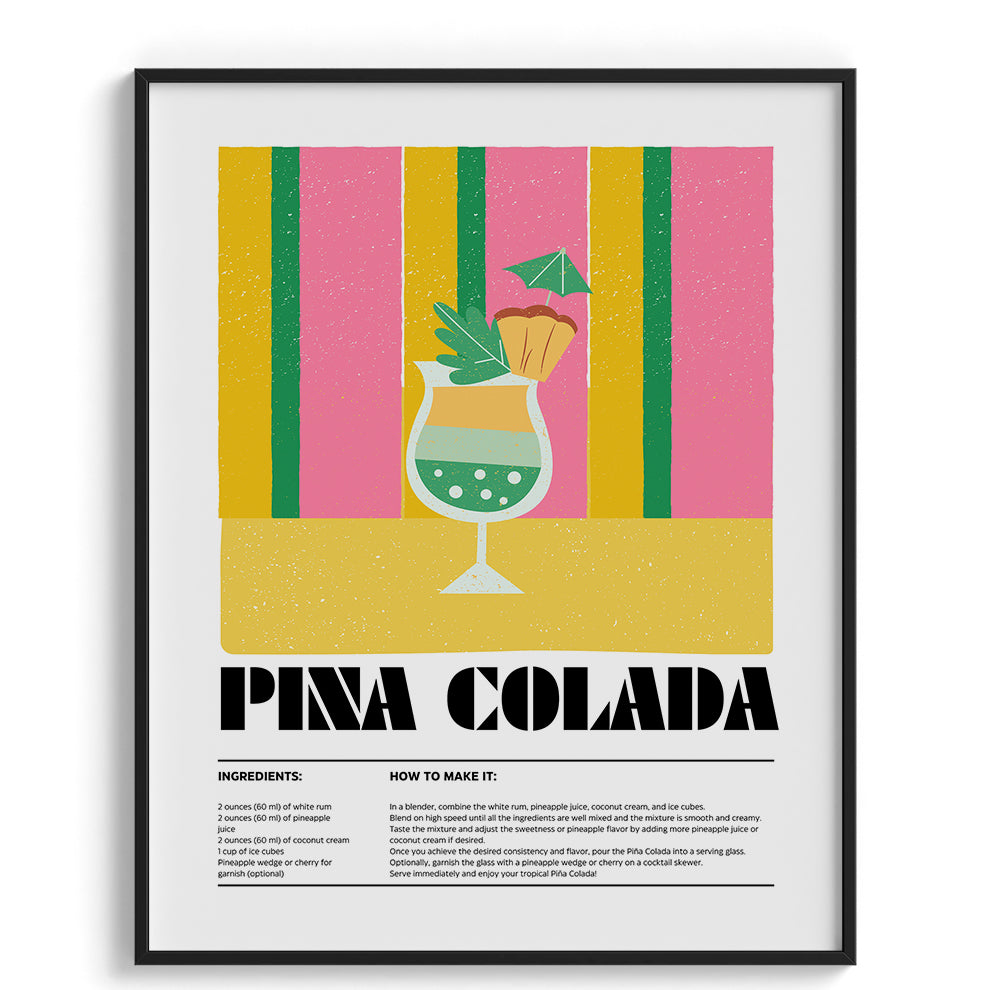 Pina Colada Beach Vibe Canvas Wall Paintings
