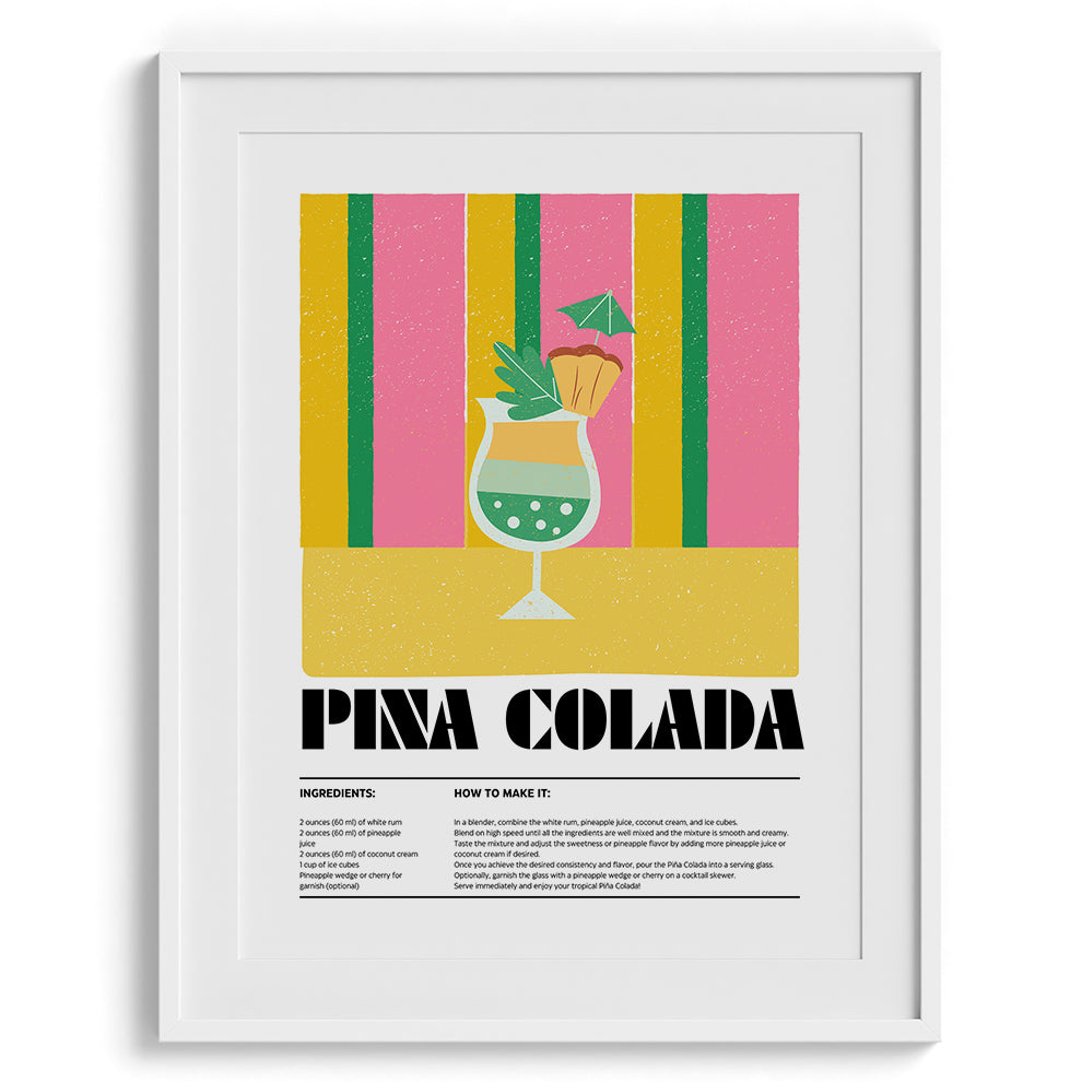 Pina Colada Beach Vibe Canvas Wall Paintings