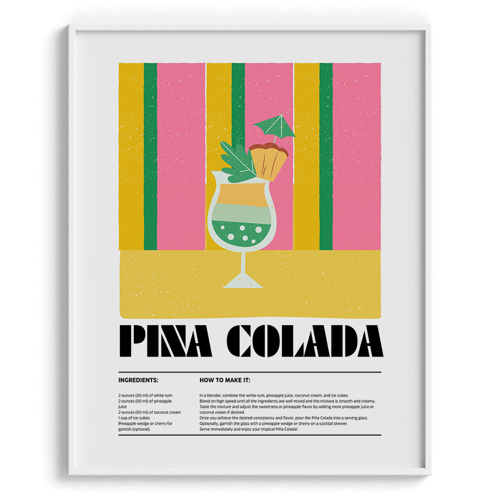 Pina Colada Beach Vibe Canvas Wall Paintings